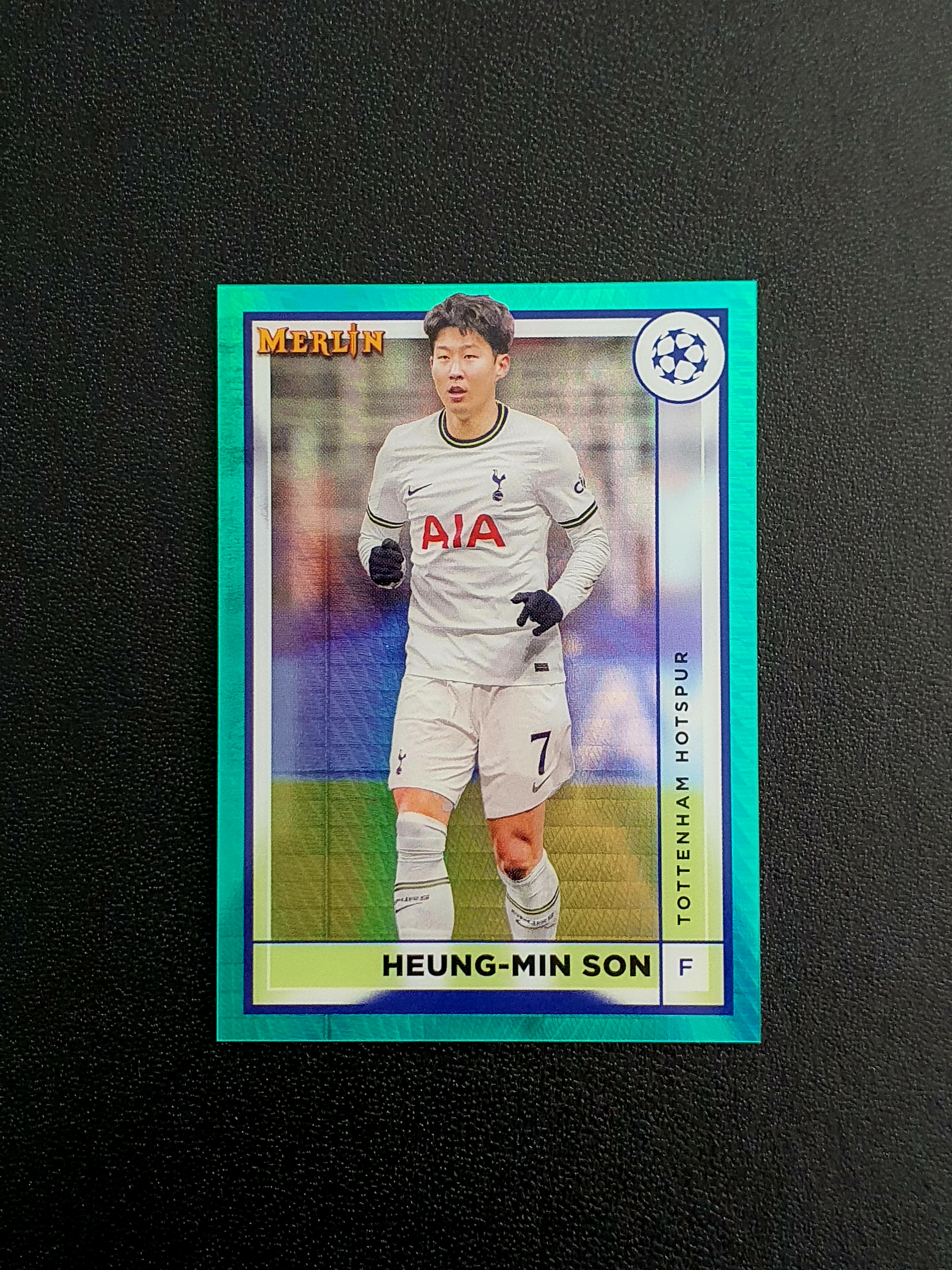 손흥민 2022-23 탑스 크롬 멀린 챔스 Heung-Min Son 아쿠아 프리즘 리프렉터 손흥민 베이스 축구 카드 손흥민카드