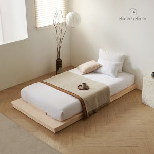 홈인홈 편백 차마루 원목 평상형 침대 프레임 SS 1200X2200X100_F39