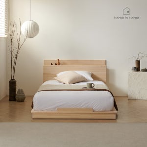 홈인홈 편백 차마루 원목 헤드 평상형 침대 프레임 SS 1200X2200X100_F47