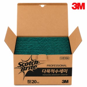 3M 스카치브라이트 96 청수세미 업소용 다목적 녹색 수세미 20매