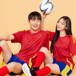 축구반티 스페인 홈 단체 축구복 반팔 국대 축구유니폼