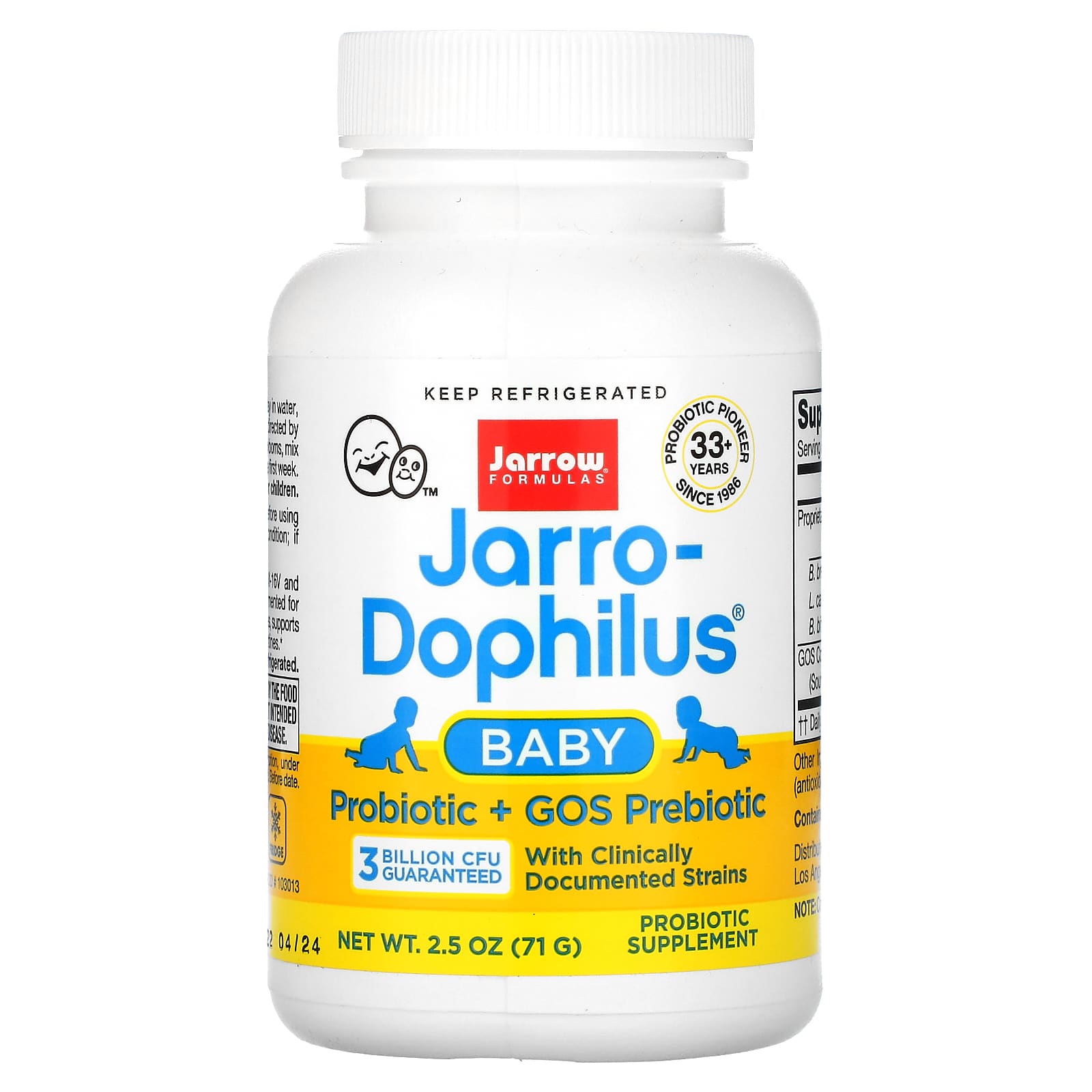 자로우포뮬러스 베이비 Jarro-Dophilus + GOS 분말 71g 2.5oz