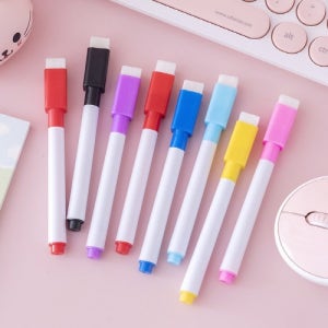 화이트보드 마카펜 지우개 8색세트 자석보드마카 칠판 수성 마커펜 부드러운 필기 마킹