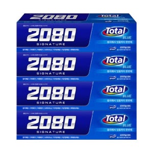 2080 치약 토탈블루 시그니처 125g x 4입
