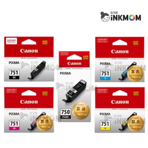 캐논 PGI-750PGBK CLI-751BK CLI-751C CLI-751M CLI-751Y 정품잉크 5색 SET