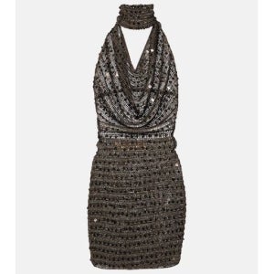 아야 뮤즈 티포 시퀸 홀터넥 미니드레스 브라운 P00896111