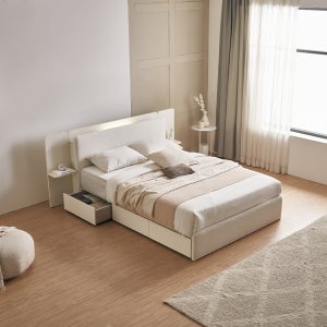 세런 패브릭 LED 호텔 수납침대 Q+휴 유로탑 매트리스 (패널 1개 포함)