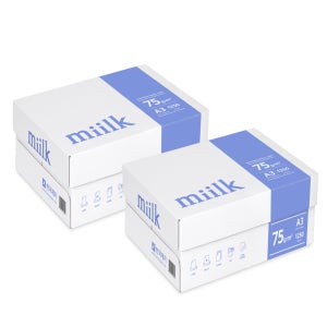 밀크(miilk) A3 75g 복사용지 2BOX 총2500매 한국제지