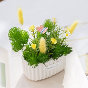 물망초 조화 화분 오아시스 그린솔 set 18cm 인테리어 꽃 테이블 장식 소품 꾸미기