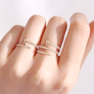 14k 18k 골드 못 큐빅 데일리 명품 여자 금반지 한줄 두줄 커플반지 커플링 반지