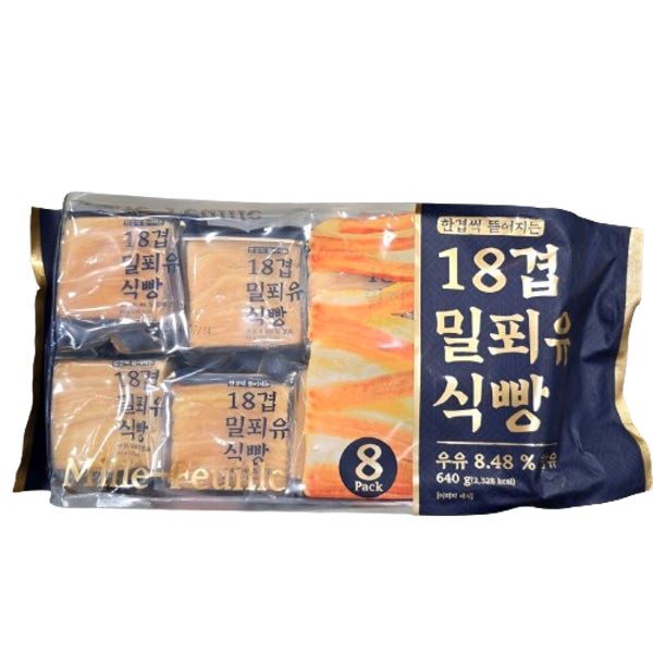 [트레이더스] 18겹 밀푀유 식빵 640G (80G X 8입)