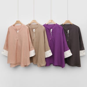 중년여성 해외여행 여름옷 엄마선물 린넨 헨리넥 88까지 중년여성옷