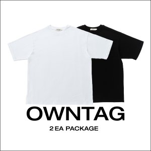 OWNTAG 16수 무지 반팔 티셔츠 기본티 면티 세미오버핏 2팩 번들