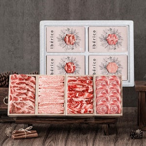 케이미트 도토리 먹은 돼지고기 이베리코 명품구이 세트 1.1kg (갈비살 목살 항정 세크레토밸리) (선물포장)