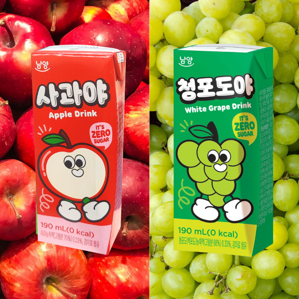 남양 사과야 청포도야 190ml 혼합 24팩 주스 드링크 팩음료 팩음료수 과수원
