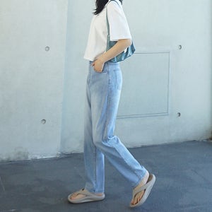 (S-3XL) 초경량 쿨 배기 빅사이즈 히든밴딩 스판 여름청바지 데님 팬츠 NA7132