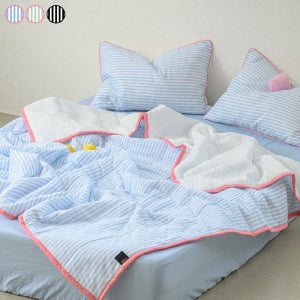 [신규컬러출시] 믹스앤매치 어라운드 스트라이프 순면+서커 여름 이불베개세트 SS/Q 3컬러
