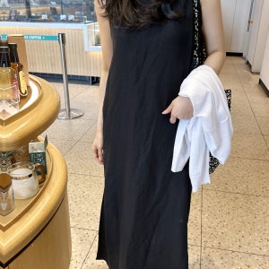 햅번 린넨 마 민소매 나시 A라인 롱 원피스 여름원피스