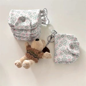 패턴 똑딱이 지퍼 동전 지갑 귀여운 미니 일본 여행 파우치 수납 에어팟 카드 키홀더