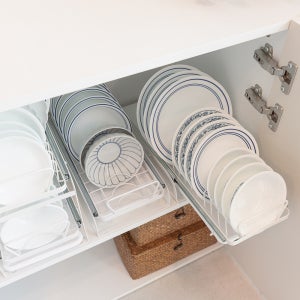 슬라이딩 접시꽂이 그릇 정리대 주방 수납 거치대 1단