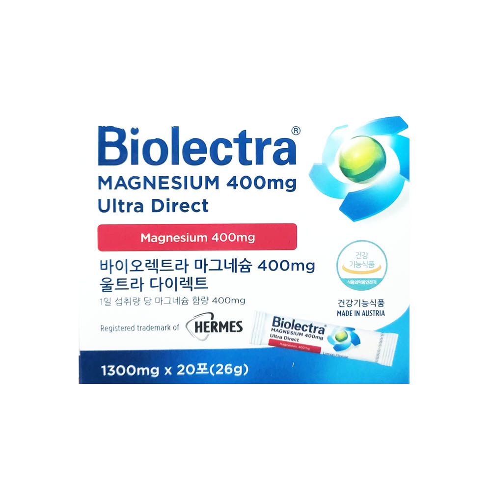 <b>바이오렉트라 마그네슘</b> 400 <b>울트라 다이렉트</b> 1300mg x 20포
