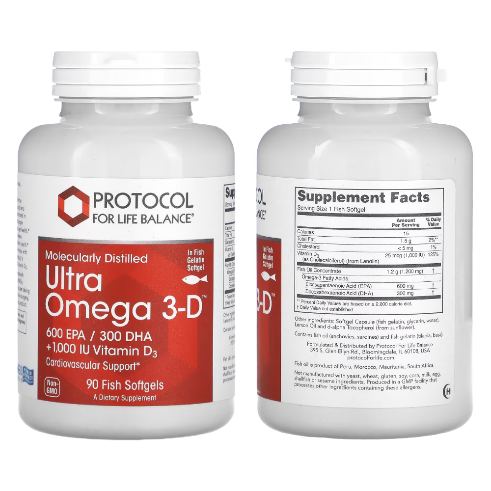 <b>프로토콜 포 라이프 발란스</b> Ultra Omega 울트라 <b>오메가 3</b>-D 90정 1개