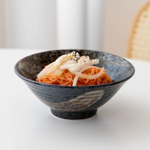 일본 덮밥 국수 라면 우동 면기 도자기 그릇 블랙차이로 소면기