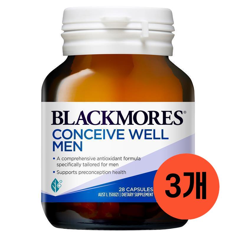 <b>Blackmores</b> <b>블랙모어스</b> 콘시브 웰 맨 에너지 지원 칼슘 비타민 28정 호주 구대 3개