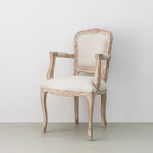 패브릭 엔틱 암체어 1인 안락 의자 원목 거실 침실 프렌치 가구