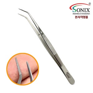 소닉스 고급형 커브형 핀셋 15cm SP-112 다육이 속눈썹 실 집게 미싱 섬세한 작업