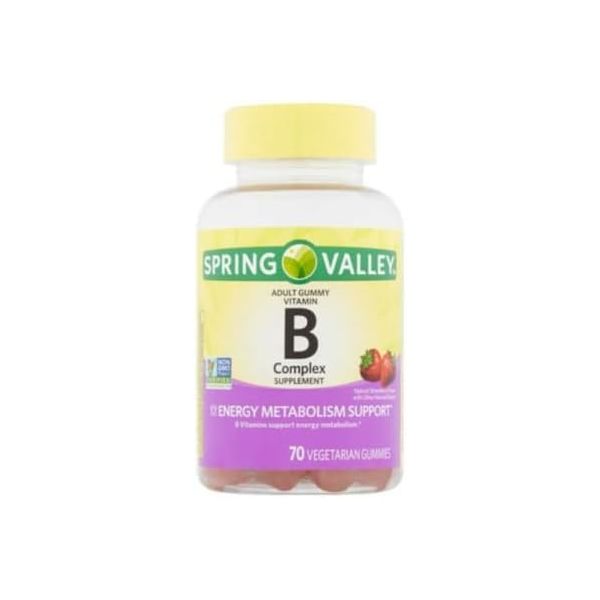 <b>Spring Valley</b> 비타민 B6, B12, C, 비오틴, 나이아신, 엽산, 비건 - 채식 <b>에너지</b>, 봄 Va, 거미가 포함된 성인용 B