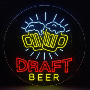 생맥주 네온사인, 노포 네온사인, 주문제작, 실리콘 LED 네온사인, 인테리어 조명