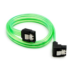 마하링크 SATA3케이블 6Gb/s ㄱ자 Lock 투명 그린 0.5M ML-S3LLG