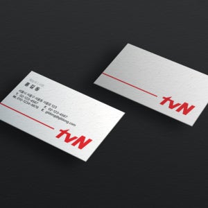 TvN 방송국 방송사 가로 명함 단면 양면 무코팅 소프트 250g 500매 재주문