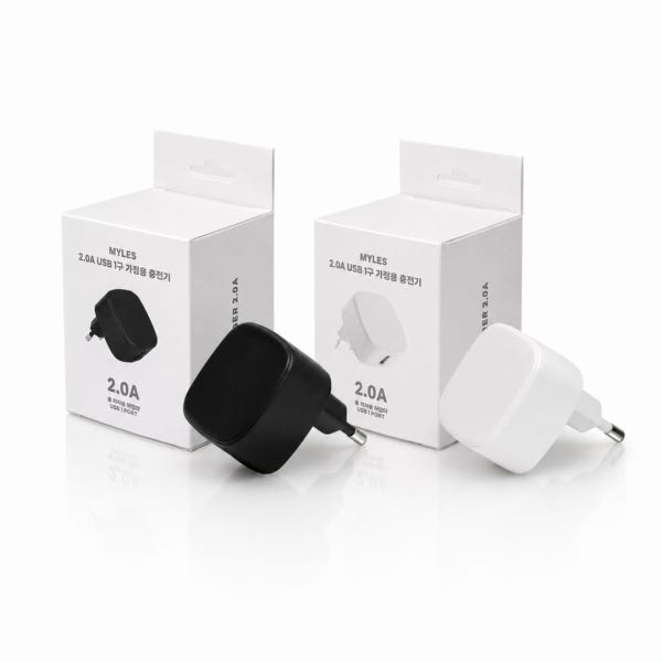 밀레스 5V2A USB 충전기 저전력 저발열 납작형 어댑터