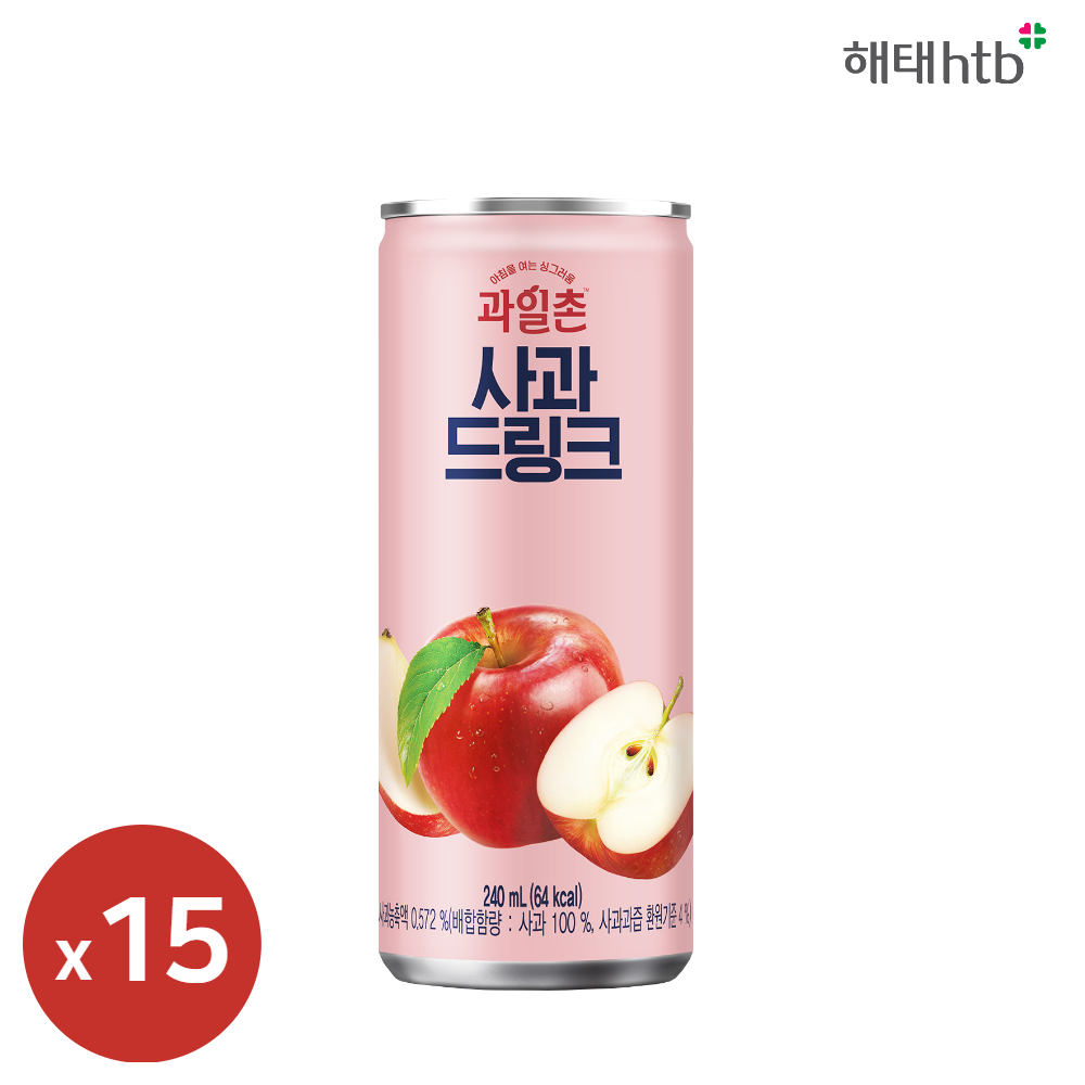 과일촌 사과 드링크 240ml 15캔 저과즙 캔음료 음료수