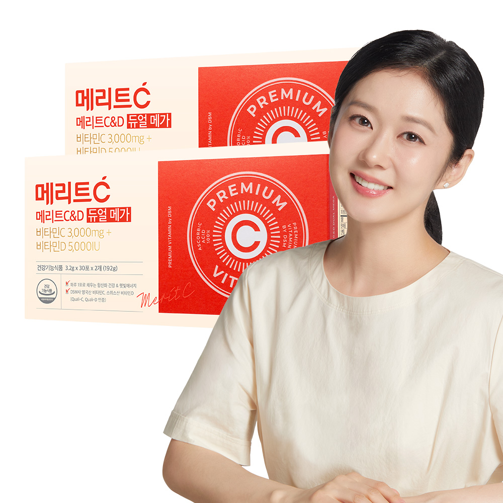 [네이버단독][휴온스N] 메리트C 듀얼메가 C3000mg+D5000IU 60포, 2개