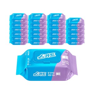 스카트 잘닦이는 세정티슈 80매 X 24개