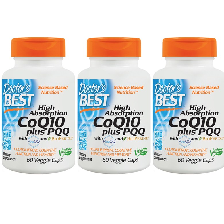 닥터스베스트 하이 앱솔션 코큐텐 <b>CoQ10 플러스 PQQ</b> 베지 캡, 60정, 3개