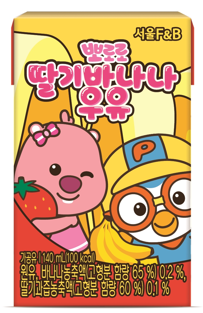 뽀로로가 좋아하는 어린이 딸기바나나우유