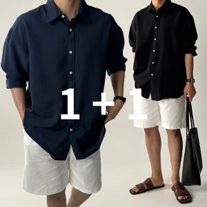 1+1 남자린넨셔츠 링클프리 흰셔츠