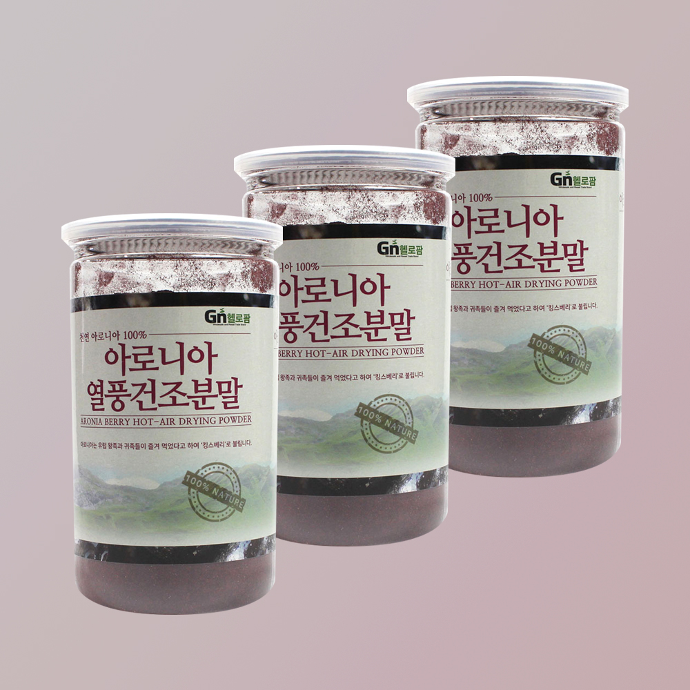 헬로팜 국산 아로니아 분말 270g 밀폐 용기 제품 x 3개