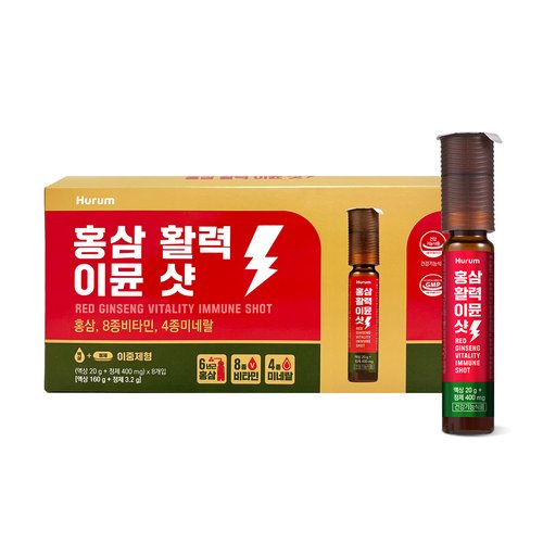 <b>휴럼</b> 홍삼<b>활력</b>이뮨샷 8개입