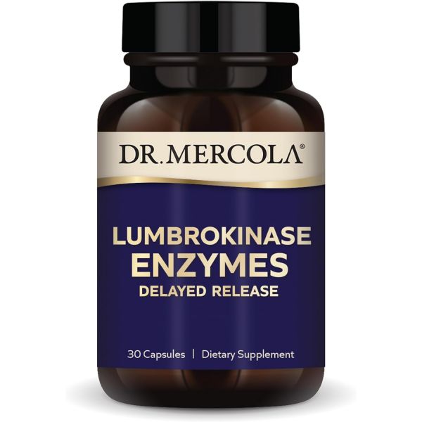 <b>Dr. Mercola</b> Lumbrokinase 효소 지연 방출, 30인분(30캡슐), 식이보충제, <b>심혈관</b> 및 인지 건강 지원, Non-GMO