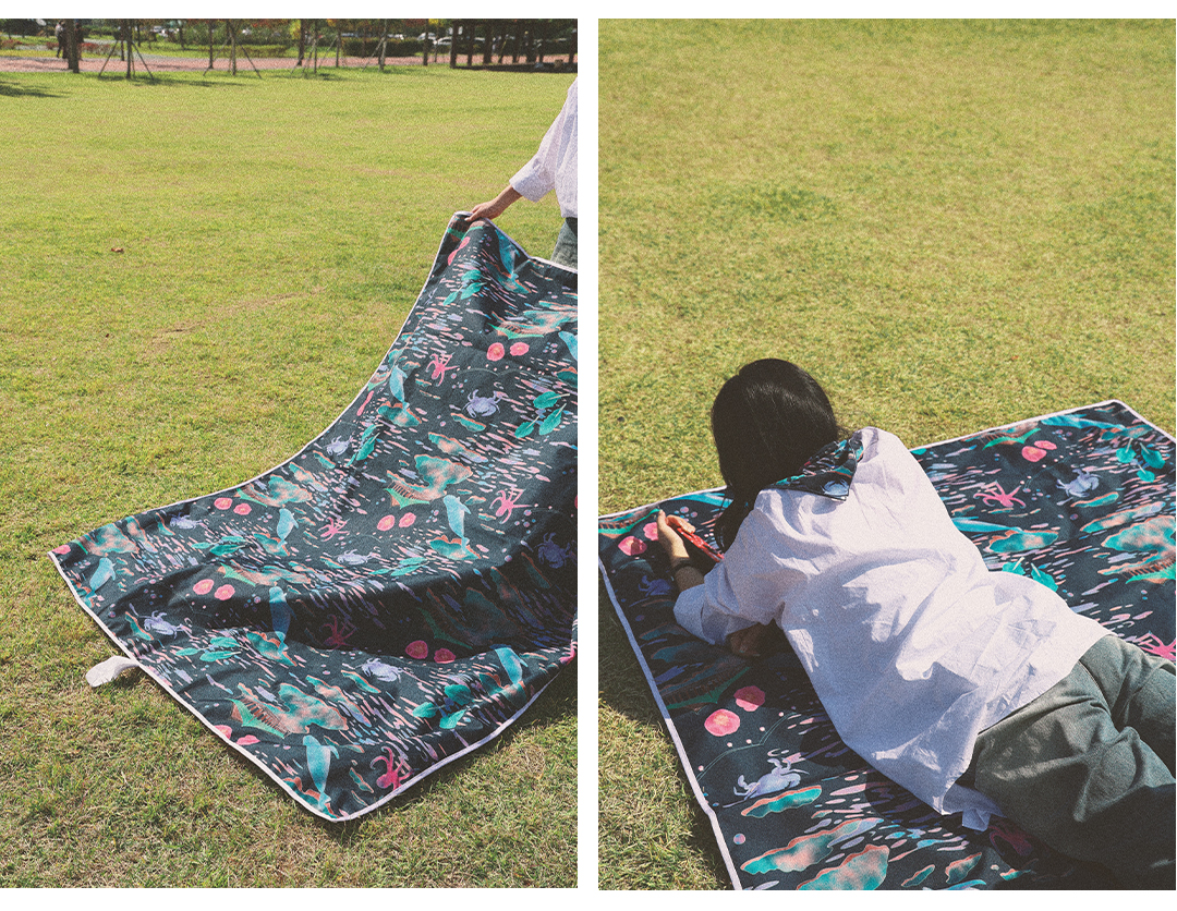 섬오브여수 낭만밤바다 친환경 방수 피크닉 매트 돗자리