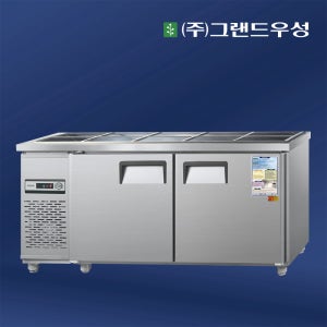 우성 업소용 반찬냉장고 1800 700 직냉식 찬밧드 메탈 아날로그 김밥 토핑 영업용 테이블