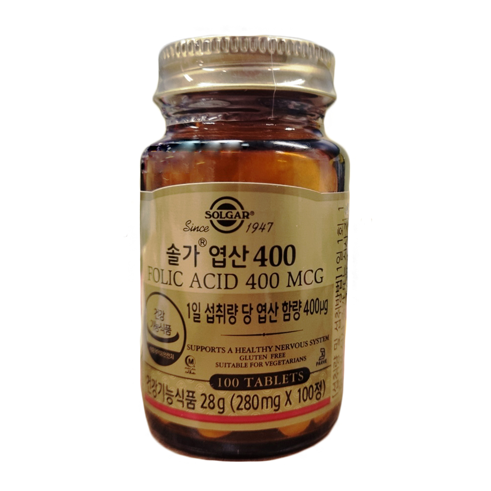 솔가 활성 엽산 활성형 <b>임신준비</b> 임산부 400mcg 100정 1병