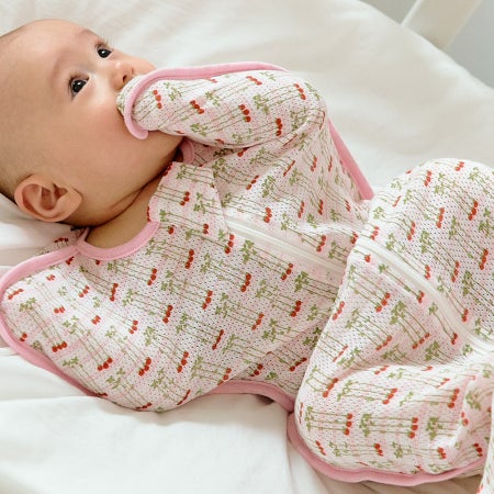 오우아스튜디오 신생아 스와들 업다운지퍼 사계절 조리원 밤부 메쉬 핑크토마토 S