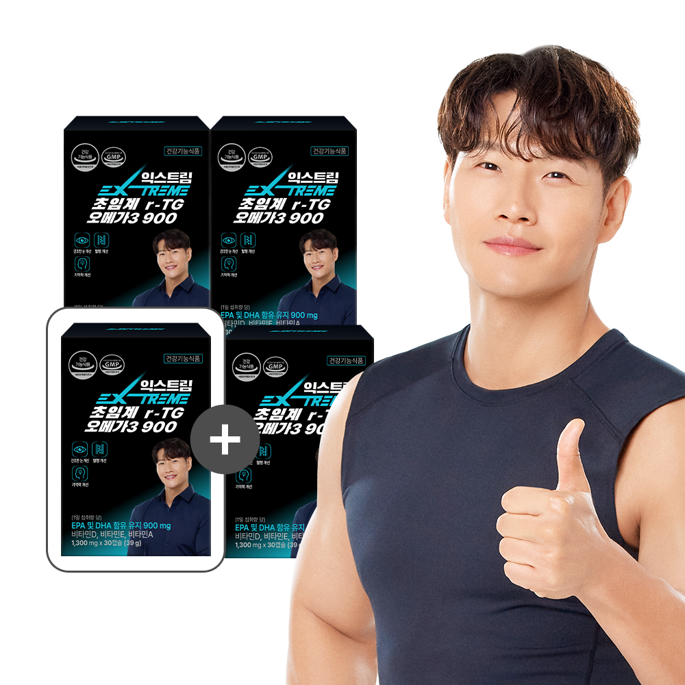 <b>익스트림</b> 김종국 초임계 알티지 <b>오메가3</b> 900 30캡슐, 4개