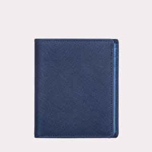마뜨 사피아노 슬림 남성 가죽 중지갑 (스틸블루+로얄블루) w23021